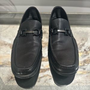 Ferragamo Mens Grained Leather Bit Loafer